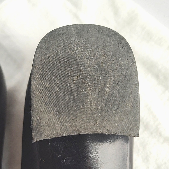 Vintage Salvatore Ferragamo Black Leather Pumps and Cloth Bag, Sz 10.5 Narrow - Picture 13 of 15